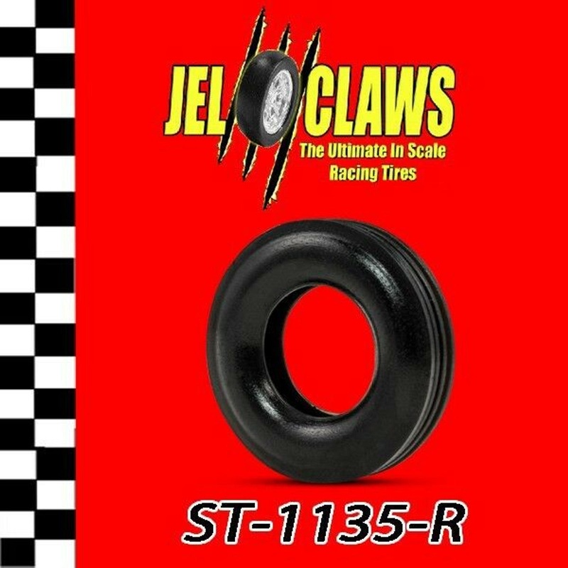 Scale Slot Car Tire For Early Revell, Marx 2-Piece Wheel, Ferrari, GTO & others with Aluminum Chassis 1/32 | ST 1035-R | Jel Claw