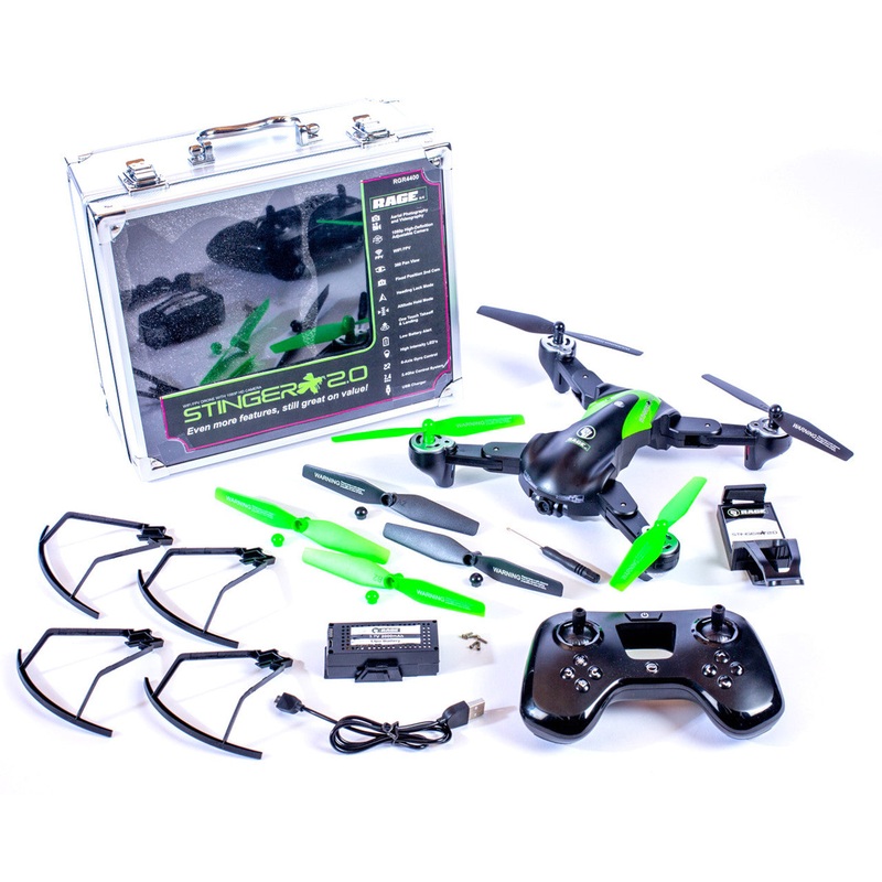 Rage Stinger 2.0 RTR WiFi Drone 1080p HD Camera and Case | RGR4400 | HRP Hobbies