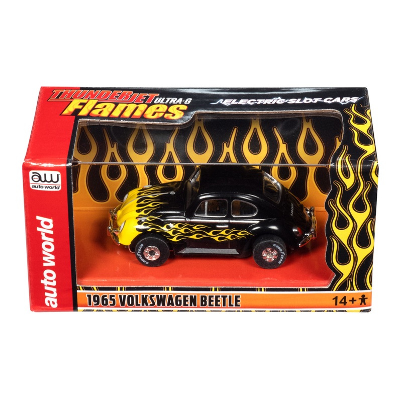 1965 Volkswagen Beetle Black with Yellow Flames | CP7985 | Auto World
