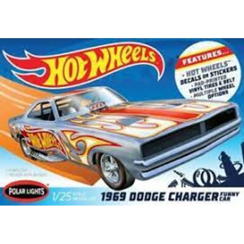 1969 Dodge Charger Funny Car Hot Wheels 1:25 Scale Model Kit | POL988 | Polar Lights Model