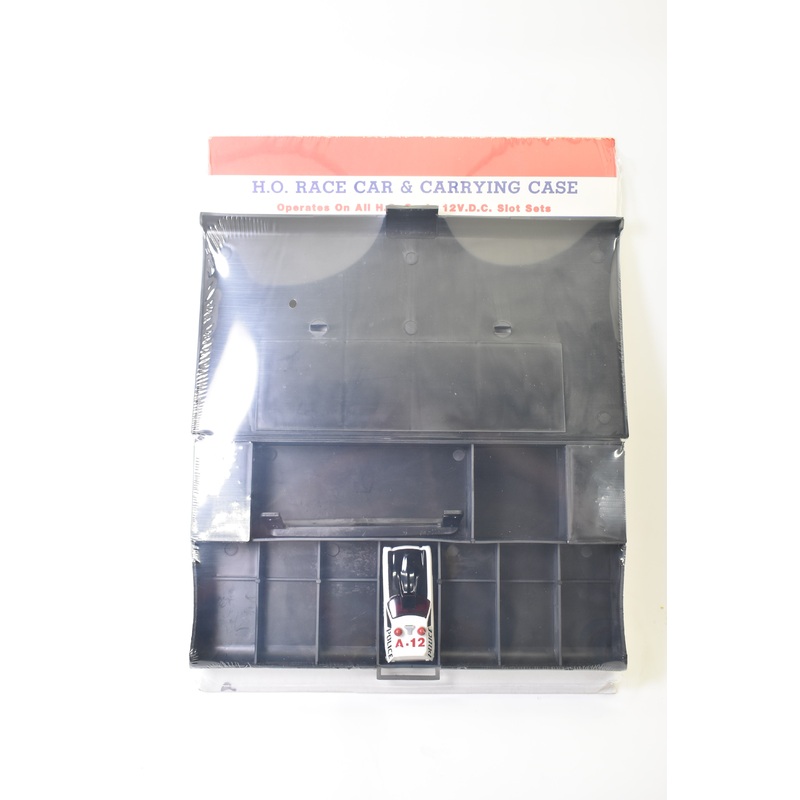 1972 Aurora AFX HO Slot Car BLACK PIT KIT Carry Case w/Free Car | 1449 | Aurora AFX
