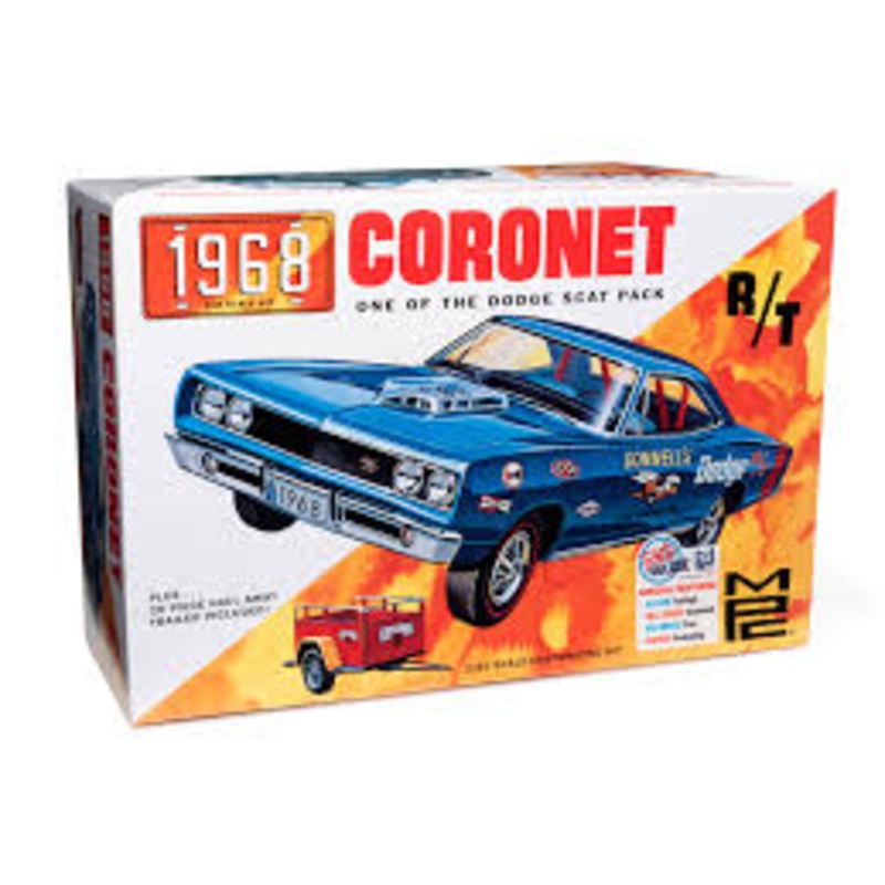 MPC 1968 Dodge Coronet Hardtop w/Trailer 1:25 Scale Model Kit | MPC975 |  MPC Model