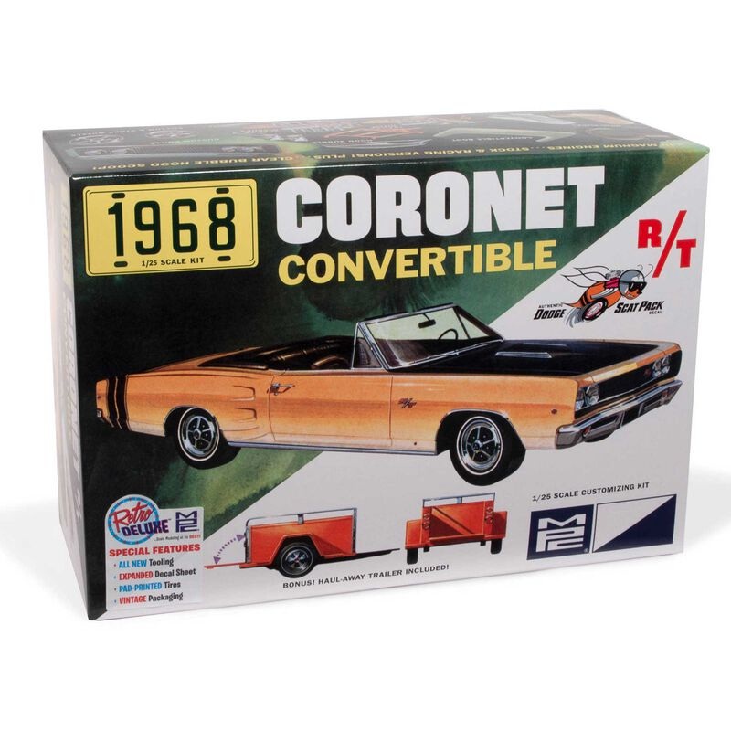 MPC 1968 Dodge Coronet Hardtop w/Trailer 1:25 Scale Model Kit | MPC978 |  MPC Model