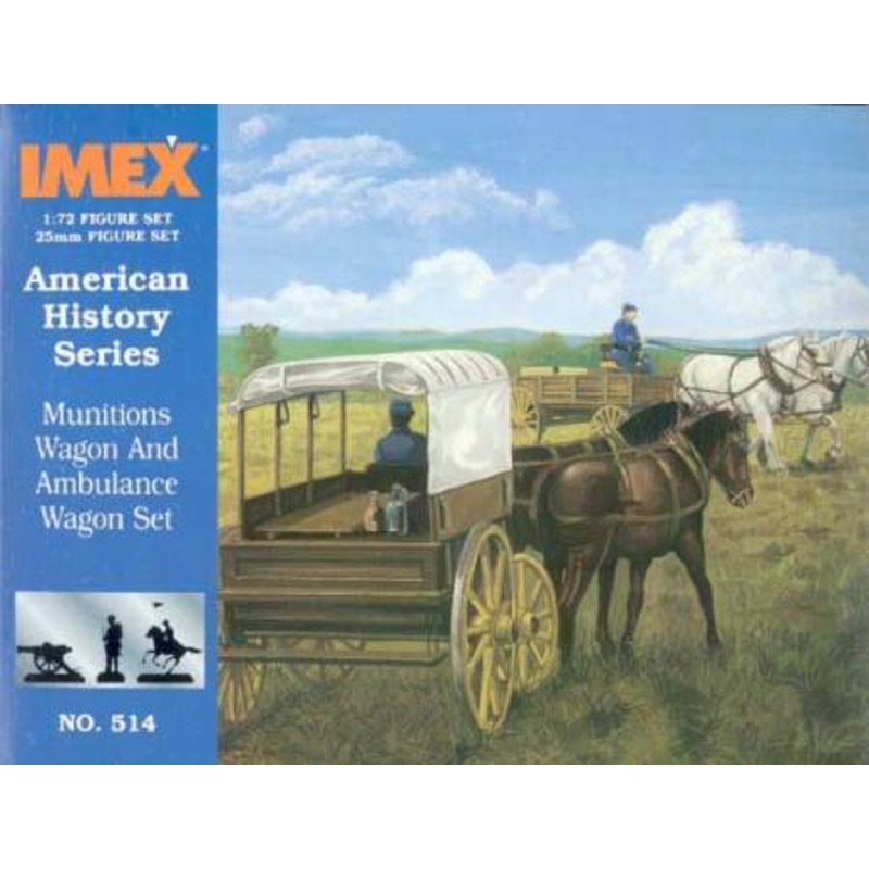 Munitons Wagon & Ambulance Wagon  American Civil War 1:72 Figure Set | 514 | IMEX