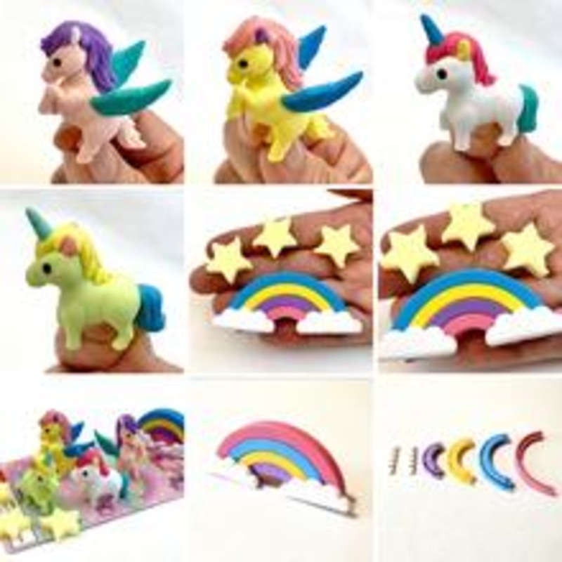 NEW IWAKO Unicorn & Pegasus Eraser Card | 38293| BC Mini