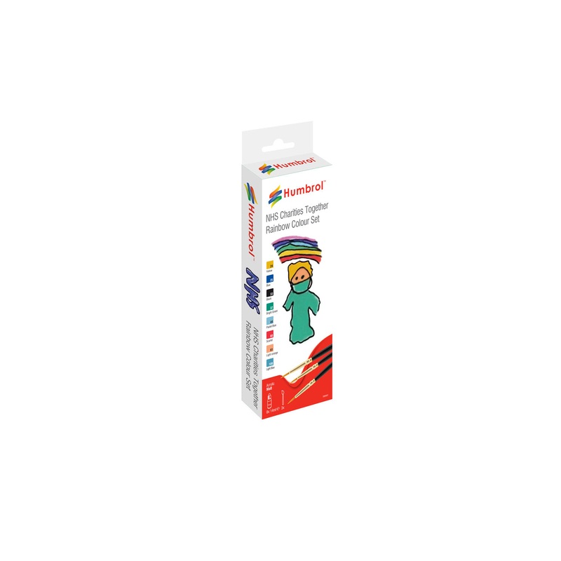 NHS Charities Together Acrylic Dropper Bottle Paint and Brush Set | DB9061 | Humbrol