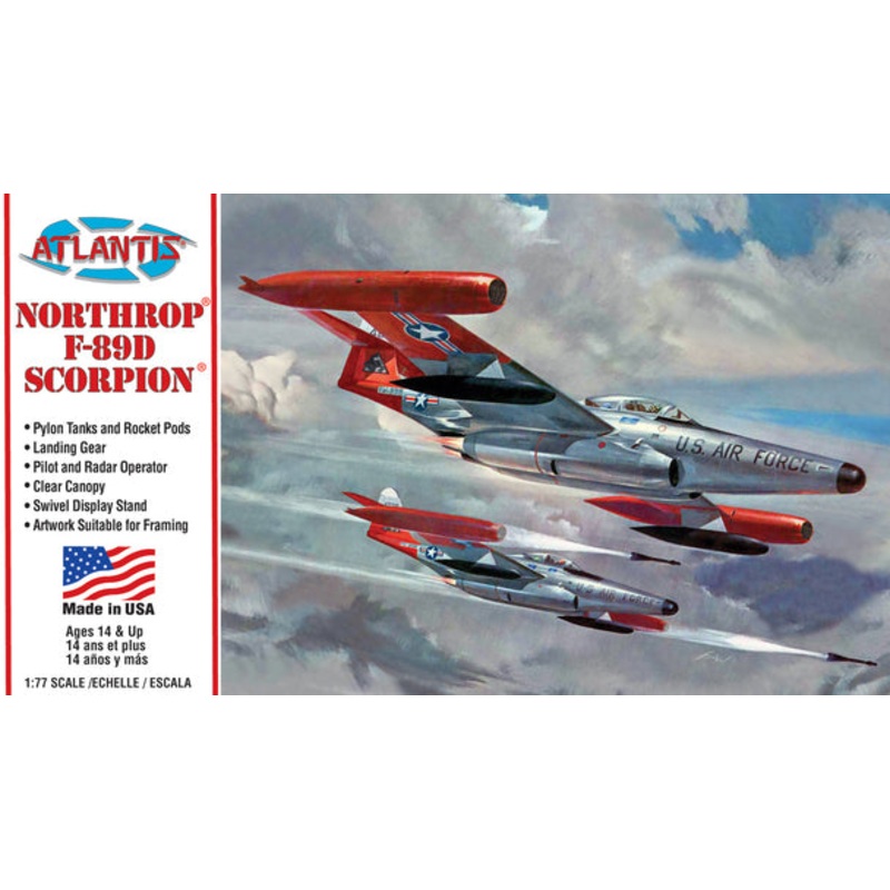 Northrop F-89D Scorpion 1:77 Plastic Model Kit | ALM221 | Atlantis Model Co.