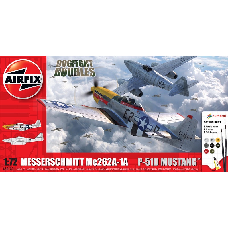 Messerschmitt Me262 & P-51D Mustang Dogfight Double | A50183 |  Airfix Model