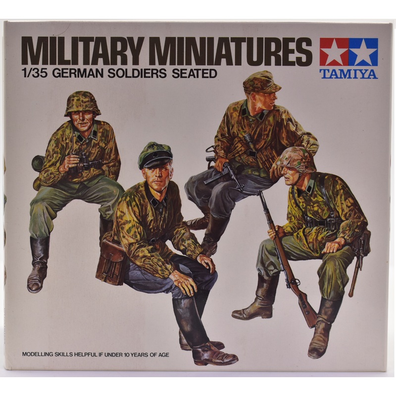 Military Miniatures German Soldiers Seated 1:35 Scale | MM209 | Tamiya Models