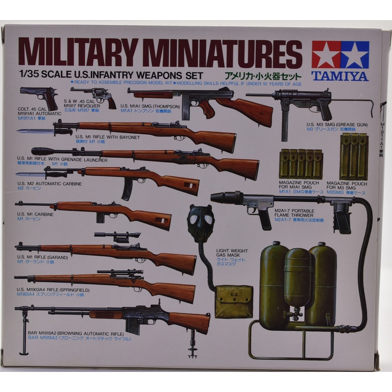 Military Miniatures U.S. Infantry Weapons Set  1:35 Scale | MM221 | Tamiya Models