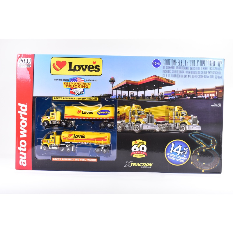 Loves keep America Truckin' Across America  14.5 ' Slot Car Set | CP8159 | Auto World