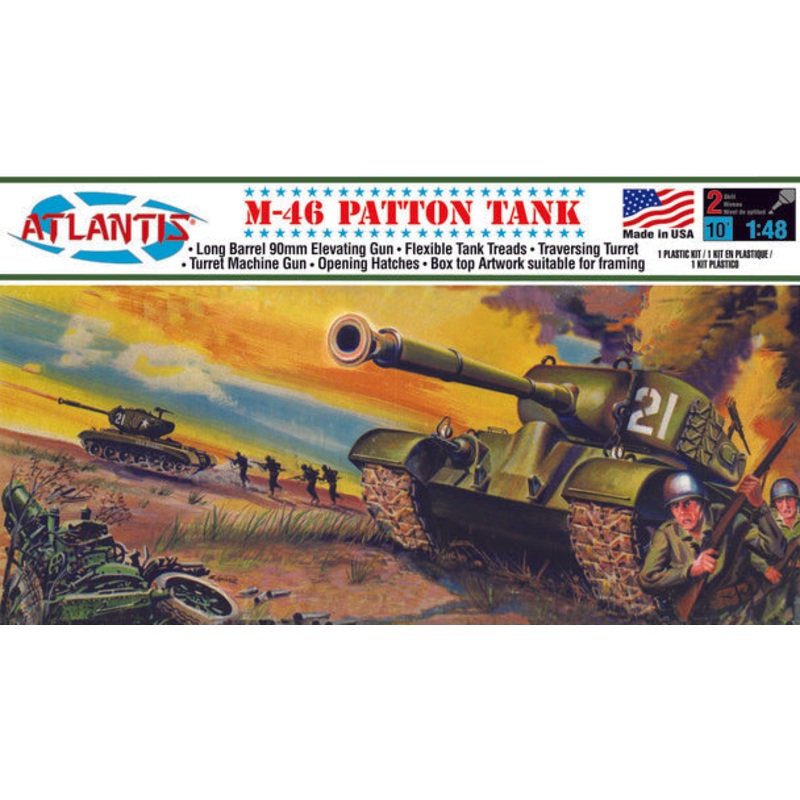 M-46 Patton Tank Plastic model kit 1:48 Scale | ALM301 | Atlantis Model Co.