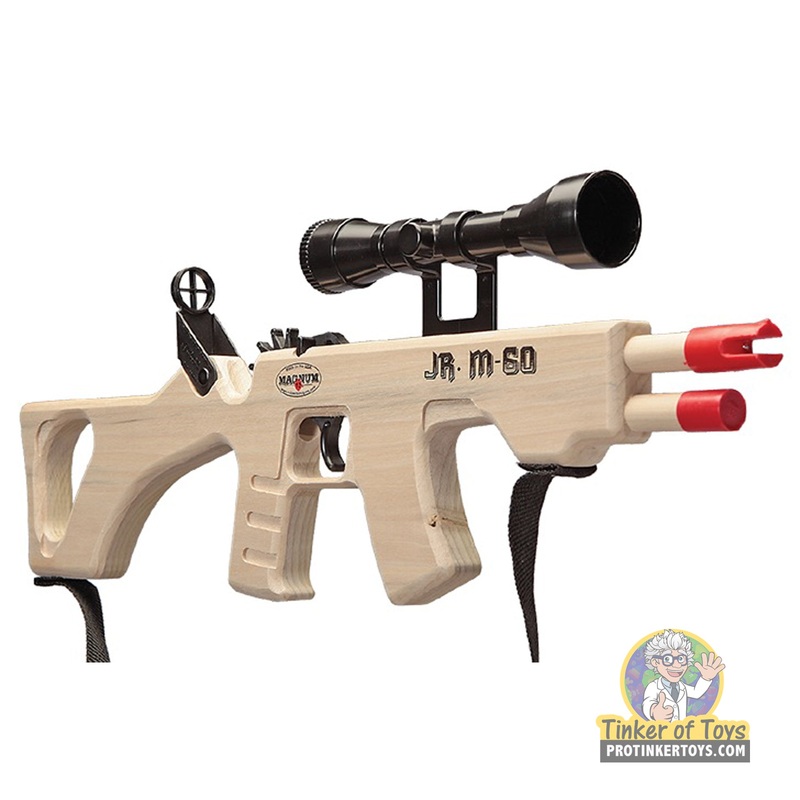 Jr. M-60 Rifle with Scope Sling and Yellow Ammo | GL2JRM60SS | Magnum Rubber Band Guns