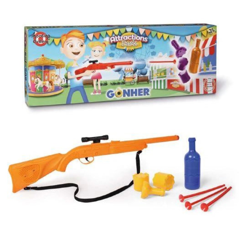 Junior Classic Retro Carnival Arcade Bottles Shooting Gallery Playset | 909/0 | Gonher