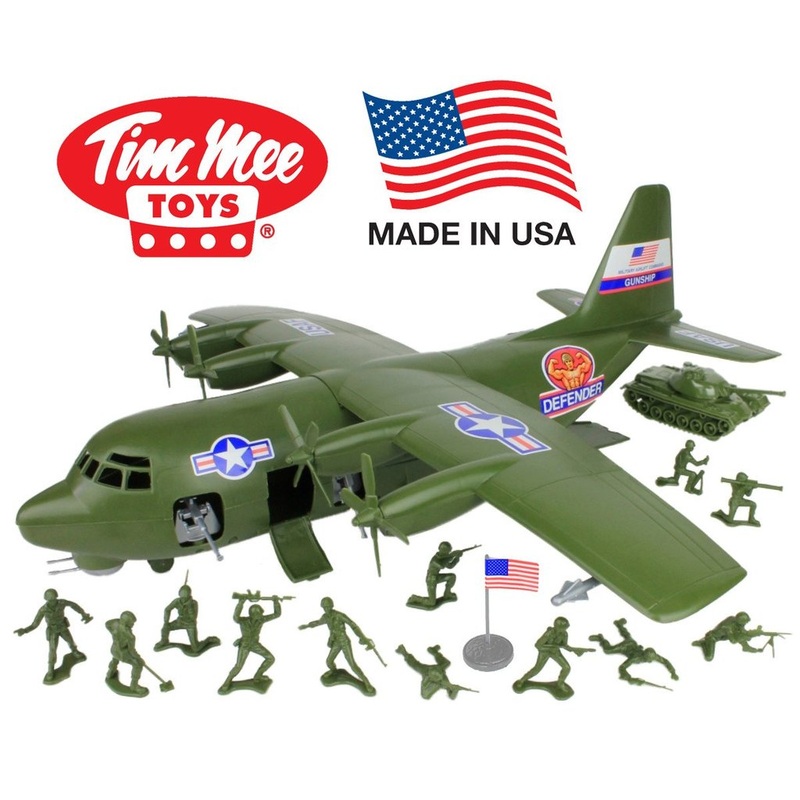 Hercules C130 Gunship Army Men Playset  Olive Green | 62750 | Tim Mee