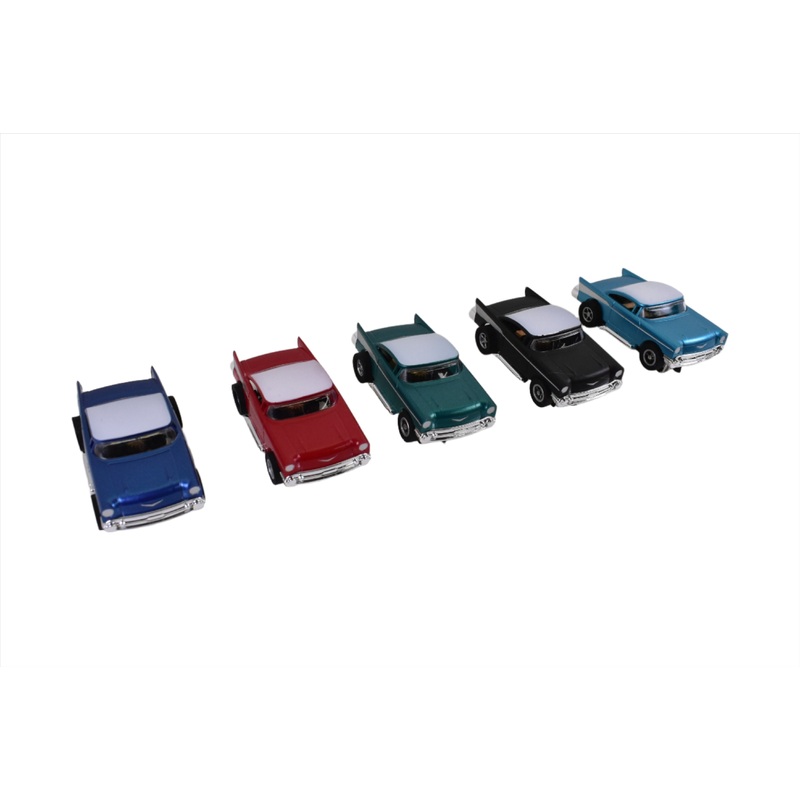 HO Scale 1957 Lowered Custom 57 Chevy Bel Air Slot Car Assorted Colors W/AW Chassis | 24000  | PTT/BB/AW