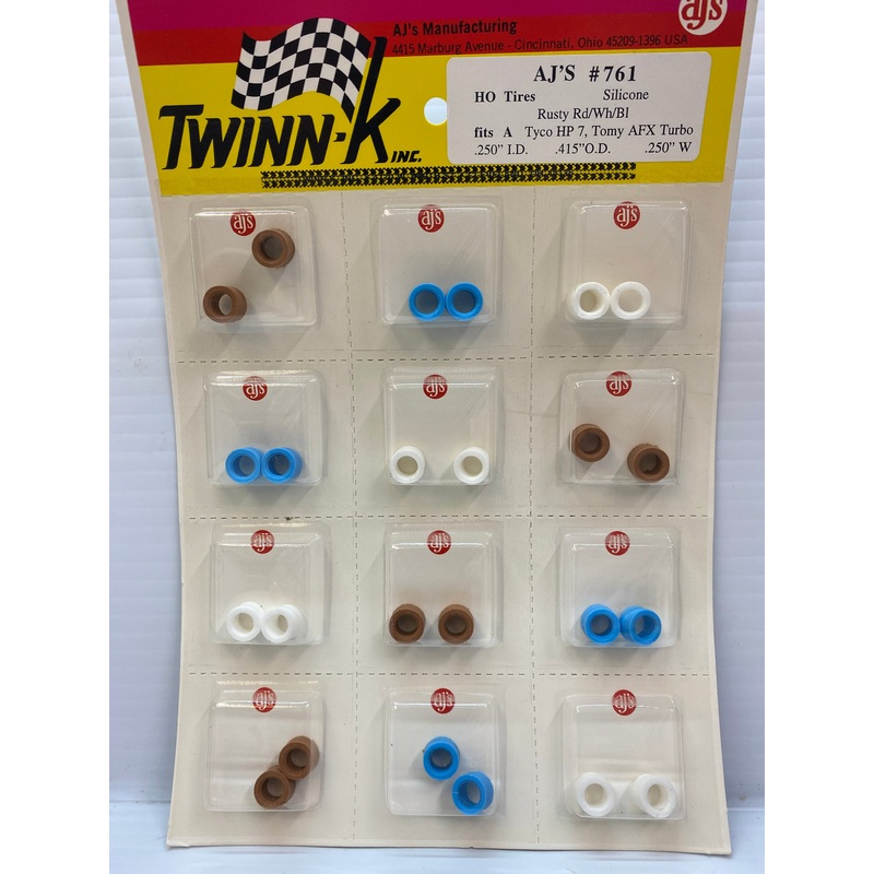 HO Tires Silicone Rusty Rd/ Wh/Bl  | 761 | AJ Inc