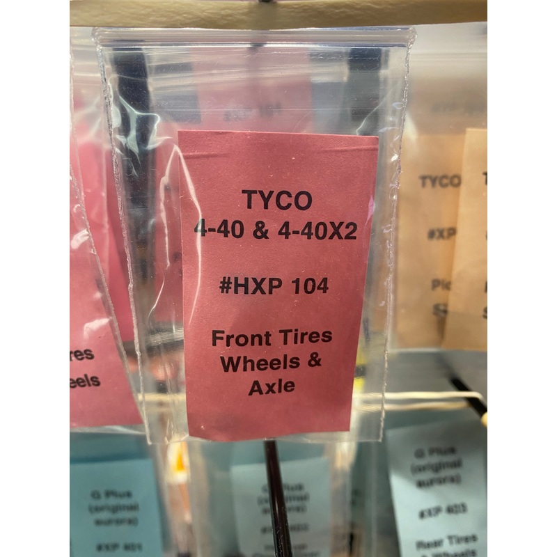 Front Tires Wheels & Axle | HXP 104 | Tyco 4-40