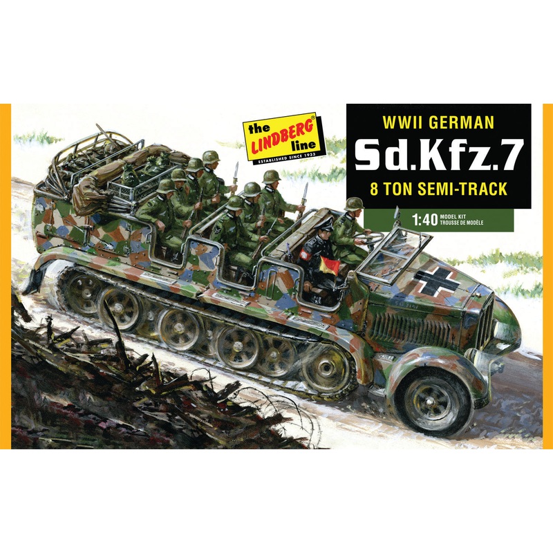 German Sd.Kfz.7 8-Ton Semi-Track Personnel Carrier | HL416 | Lindberg Model Company