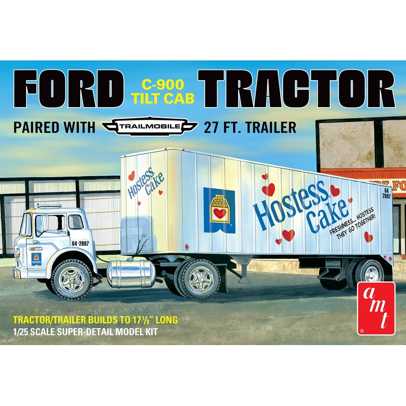 Ford C900 Hostess Truck with Trailer 1:25 Scale Model Kit | 1221 | AMT