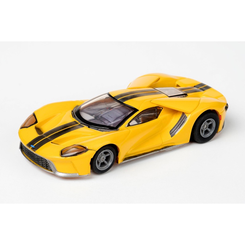 Ford GT Triple Yellow Mega G+ HO Slot Car | 22029 / 21007 | AFX/Racemasters