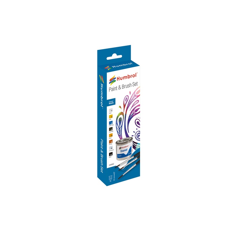 Enamel Paint and Brush Metallic Set | AA9062 | Humbrol