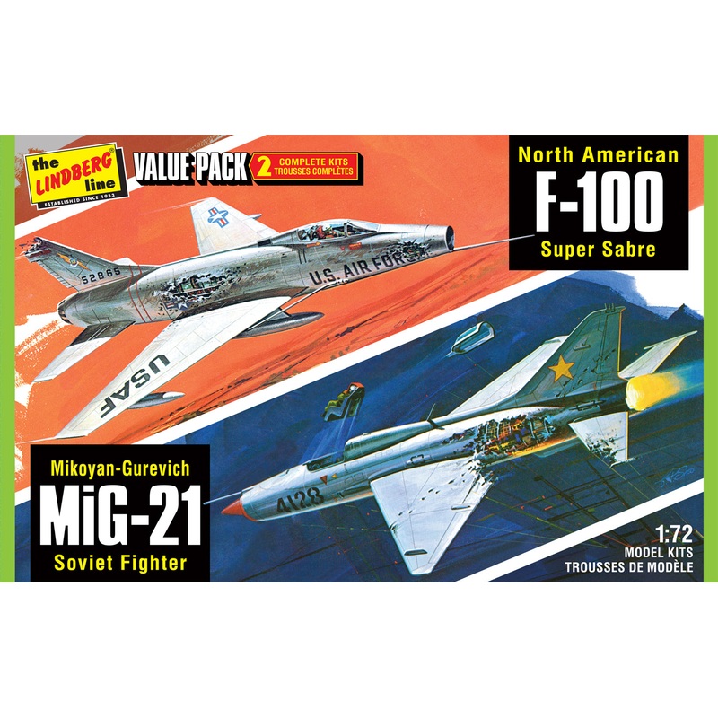 F-100 SupSab&Mig-21BD 2pk | HL432/12 | Lindberg Model Company