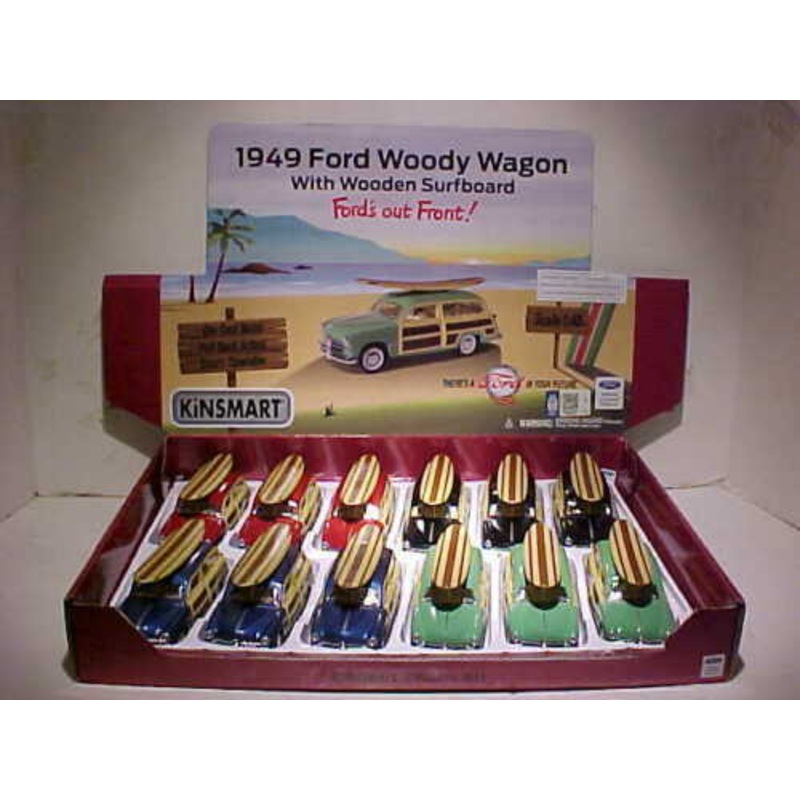 1949 Ford Woody Wagon With Wooden Surfboard | 5402DSI | Kinsmart