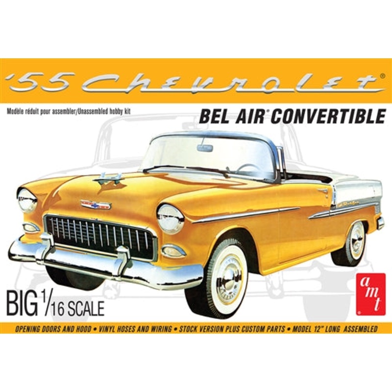 1955 Chevy Bel Air Convertible 1:16 Scale Model Kit | AMT1134  | AMT