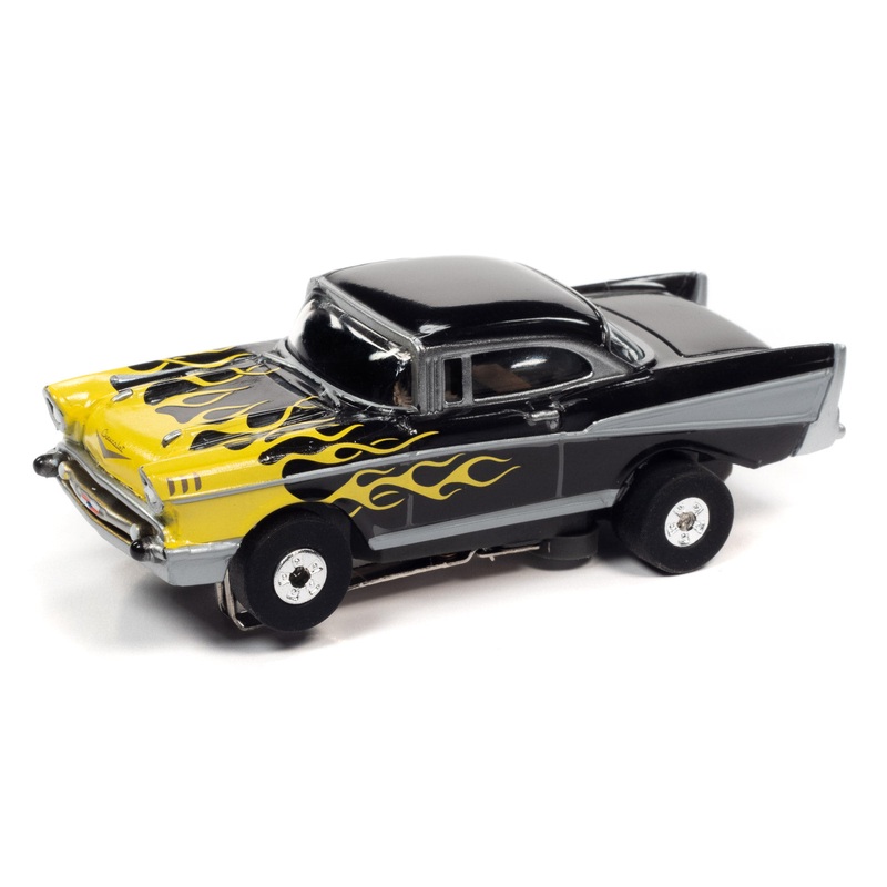 1957 Chevrolet Bel Air Black with Yellow Flames | CP7818 | Auto World