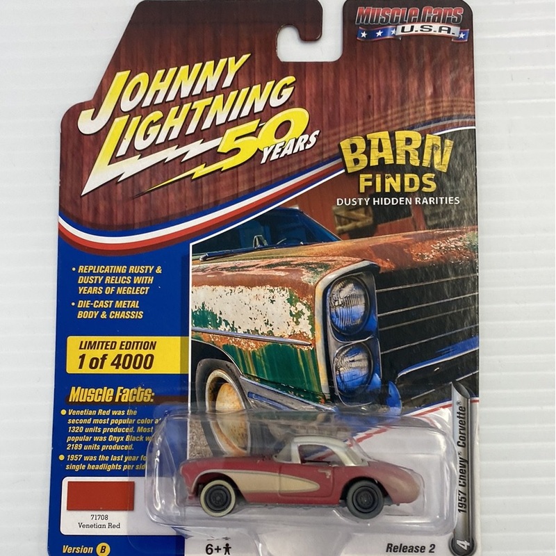 1957 Chevy Corvette. | JLMC020-4 | Venetian Red 1/4000 | Johnny Lightning
