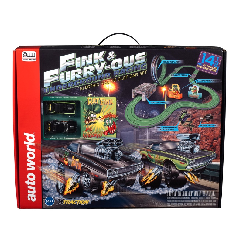 14' Rat Fink - Fink & FURRY-OUS Underground Racing Slot Car Set | SRS347 | Auto World