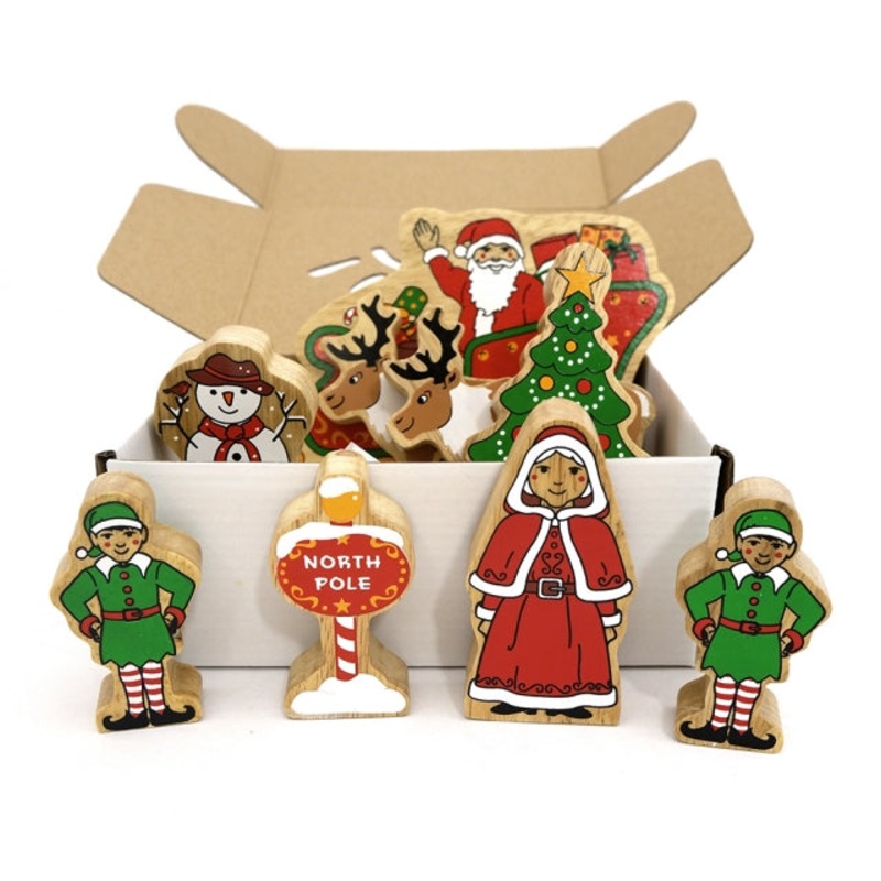 Lanka Kade Wooden Christmas Playset - 9 Figures in Bag