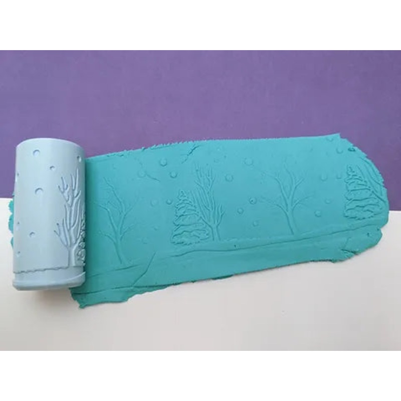 Large Winter Tree Dough Roller
