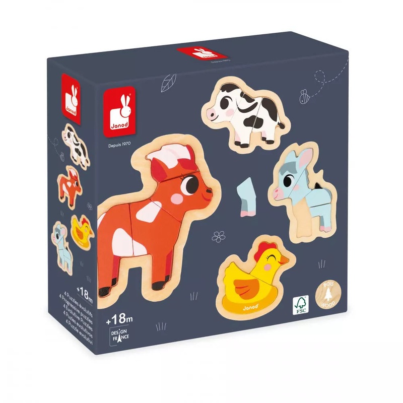 Janod - Farm 4 Progressive Puzzles
