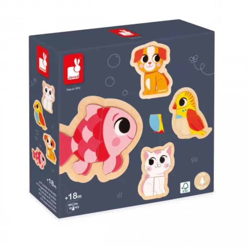 Janod - Pet 4 Progressive Puzzles