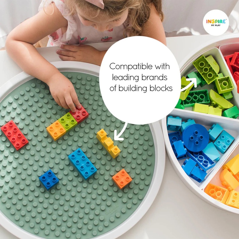 Inspire My Play Building Block Mat - Smoke Green