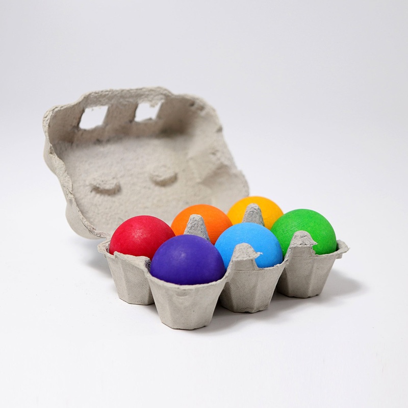 Grimms 6 Rainbow Wooden Balls