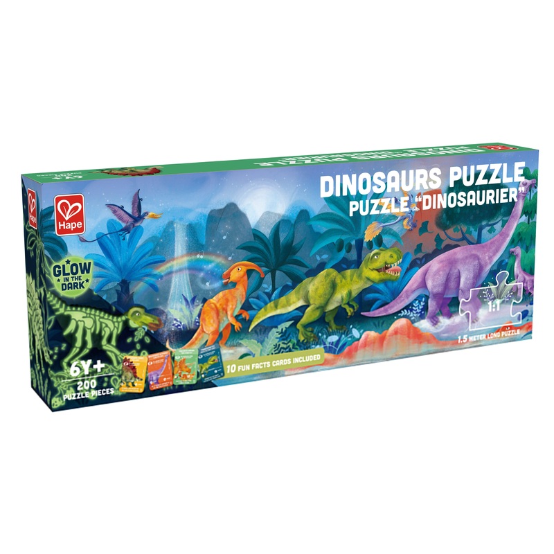 Hape 200pc Dinosaur Puzzle Glow in the Dark 1.5m