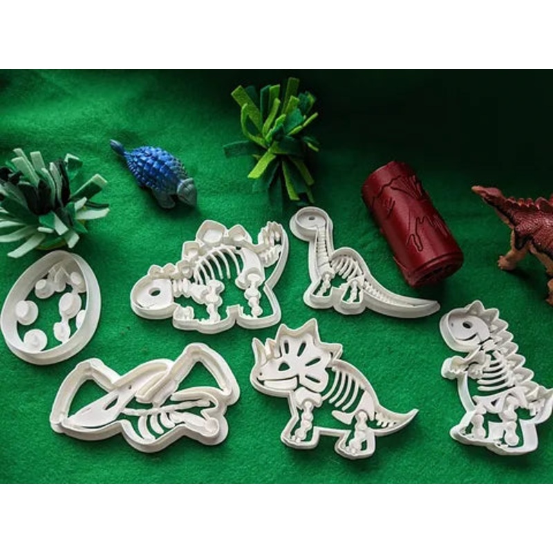 Dinosaur Fossil Dough Cutter & Roller Set