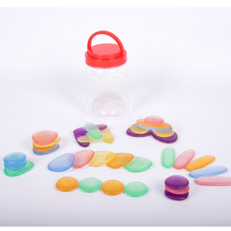 EDX Clear Junior Rainbow Pebbles - Pk36