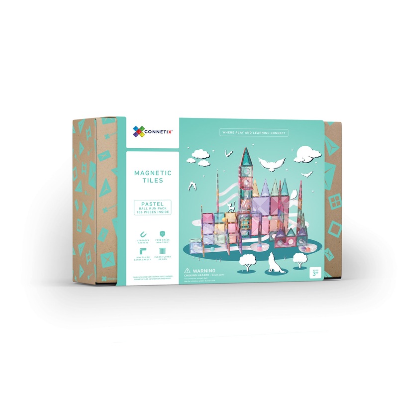 Connetix 106 Piece Ball Run Pack Pastel