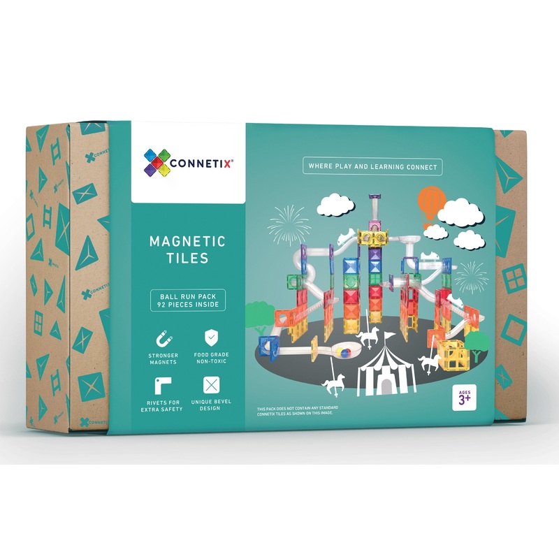 Connetix 92 Piece Rainbow Ball Run Pack