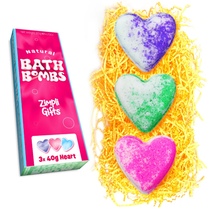 Zimpli Gifts - Heart Bath Bomb Gift Set - 3 Pack
