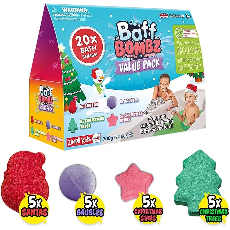 Zimpli Kids 20 x Value Xmas Bath Bomb Gift Set