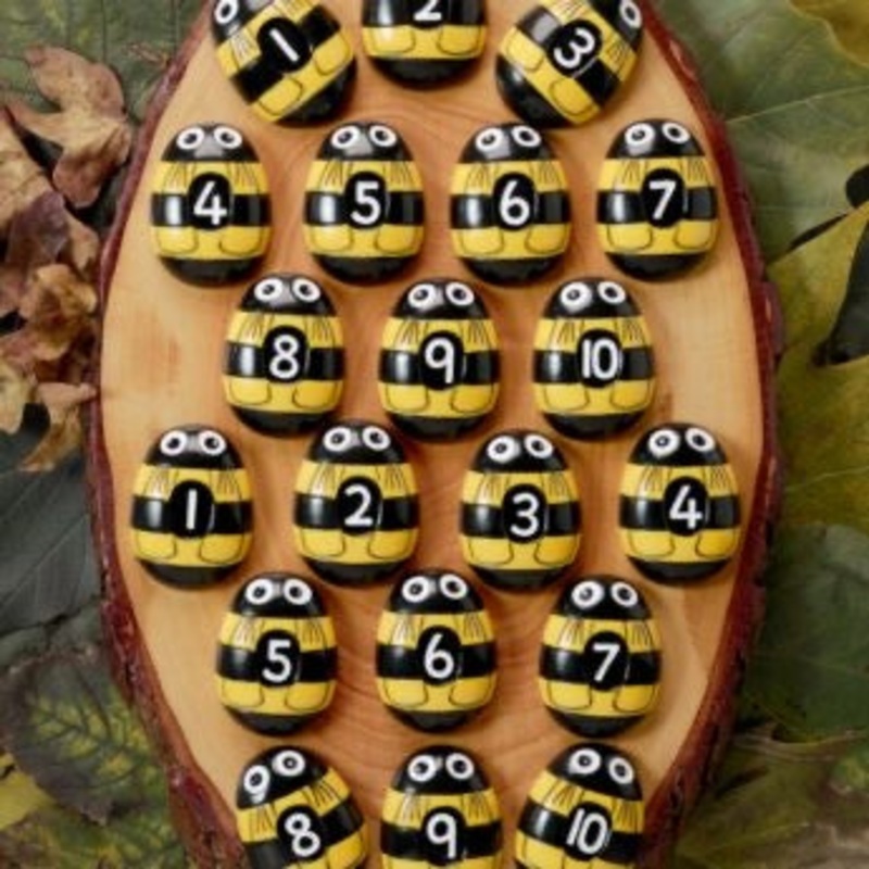 Yellow Door Honey Bee Counting Stone