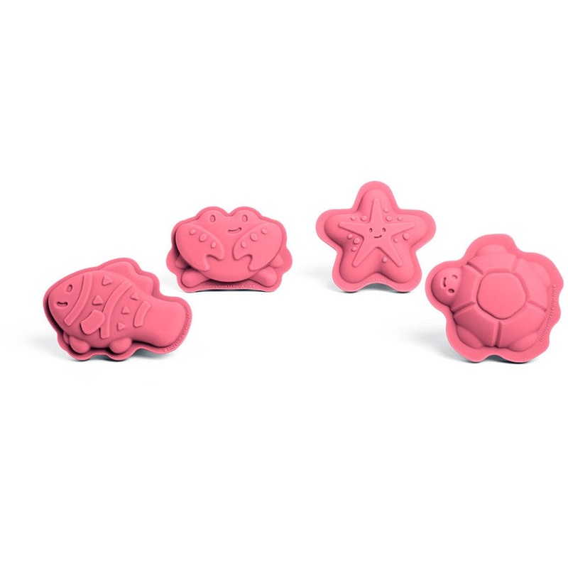 Bigjigs Silicone Character Sand Moulds Coral Pink