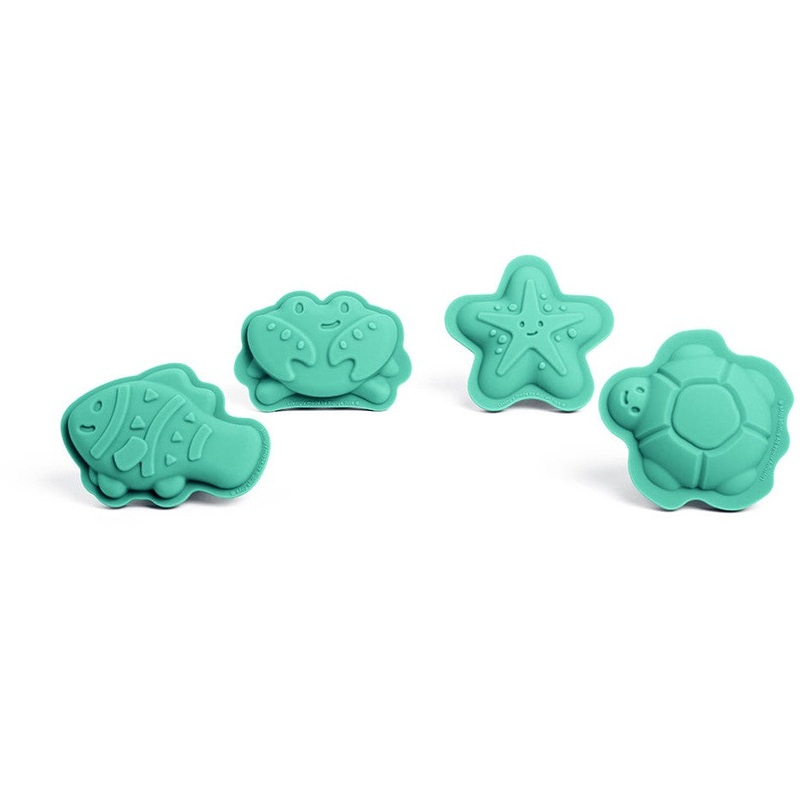 Bigjigs Silicone Character Sand Moulds Eggshell Green