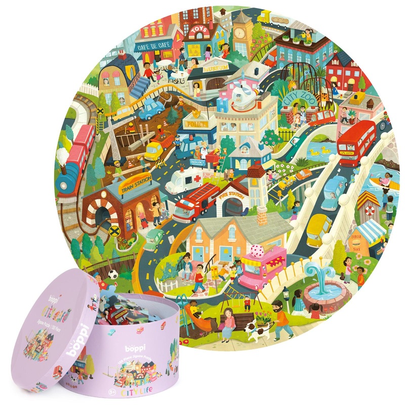 Boppi Round City Life Jigsaw Puzzle 150 Pieces