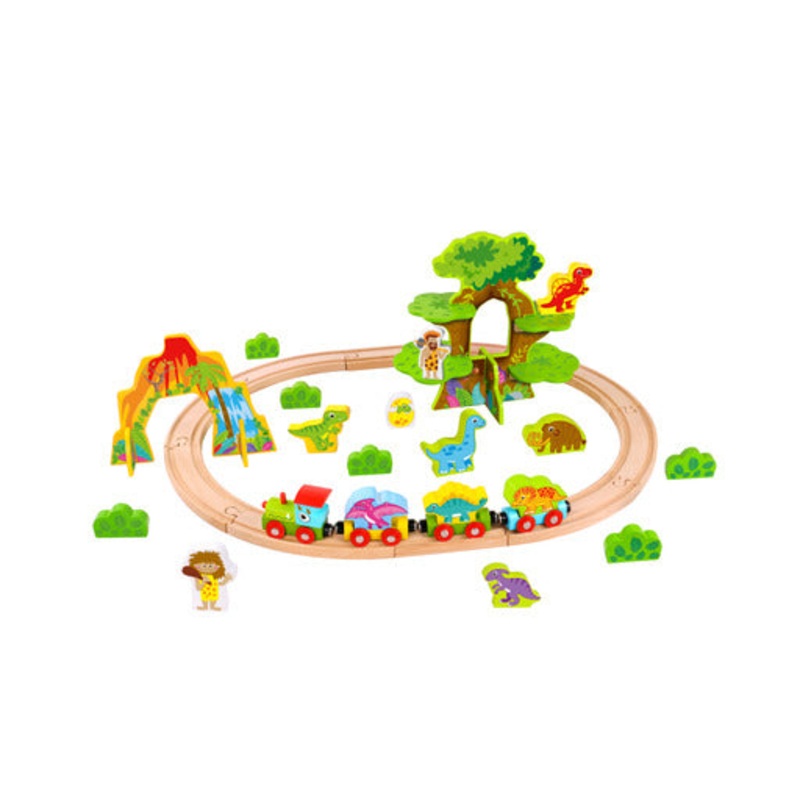 Tooky Toy Wooden Medium Dinosaur Train Set